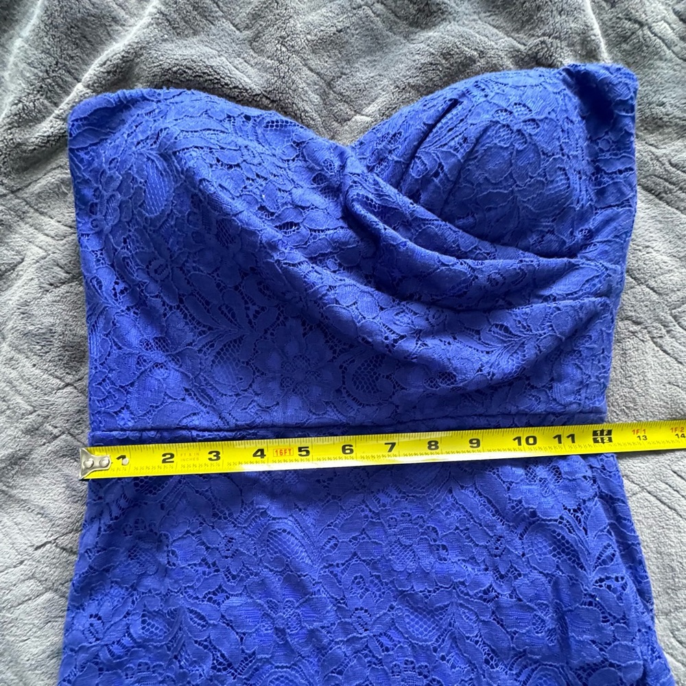 Teeze Me Blue Lace Strapless Dress Size 3 - Picture 5 of 6